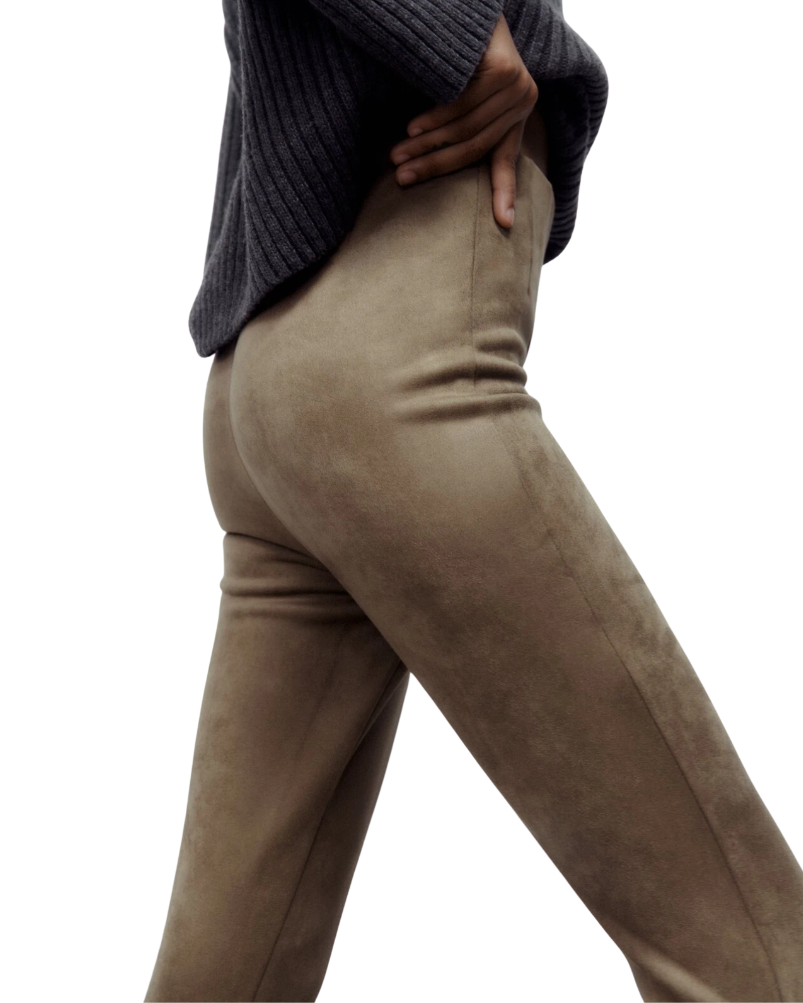 ZARA - Faux Suede Mid-Rise Legging
