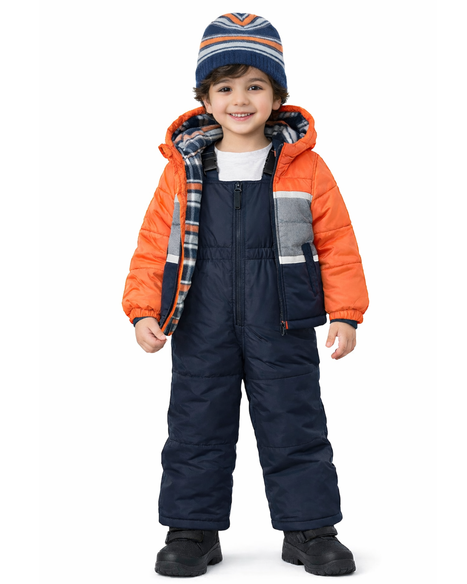 LONDON FOG - Boys Colorblock Snowsuit with Hat