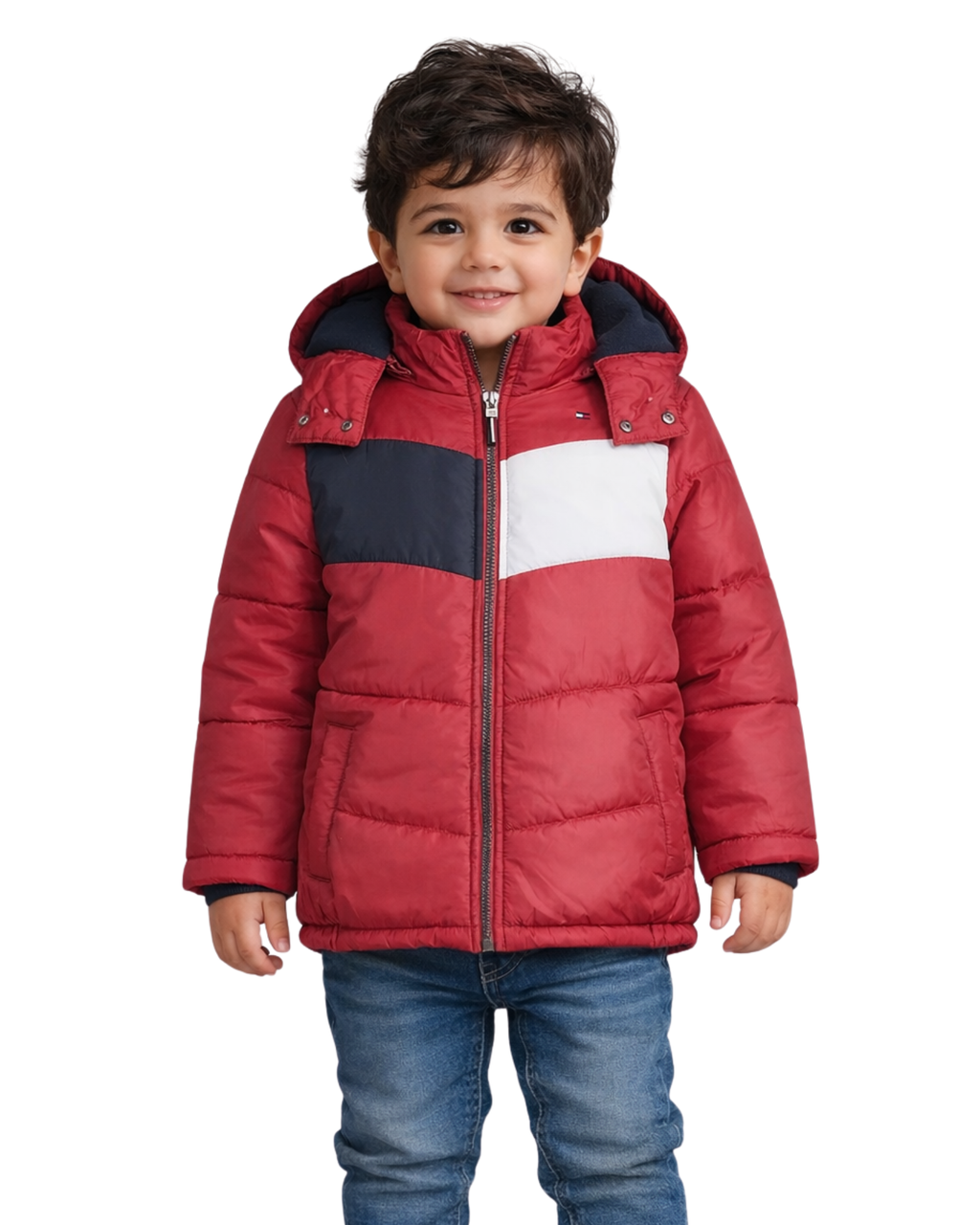 TOMMY HILFIGER - Toddler Boys Chevron Pieced Bubble Jacket