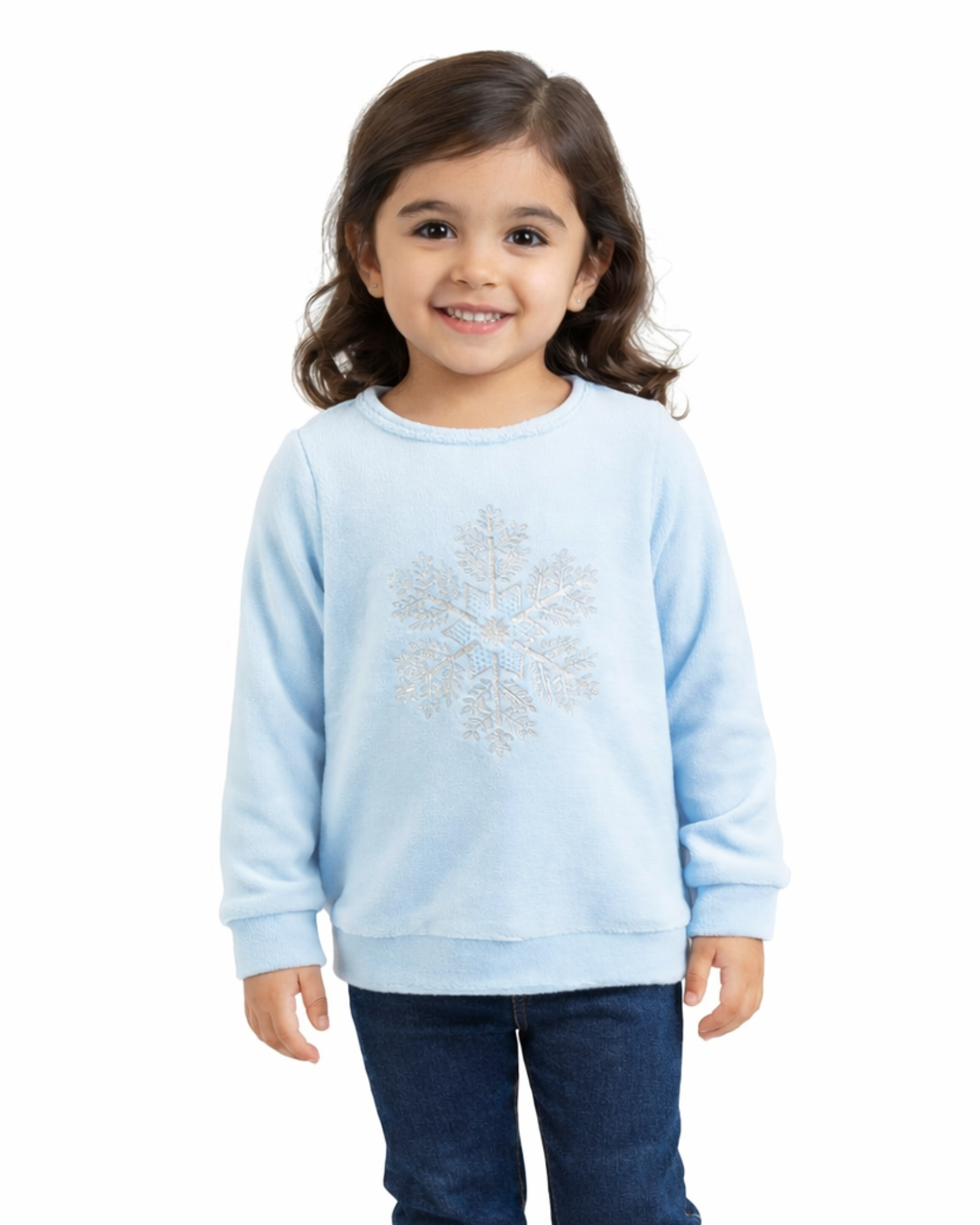 First Impressions - Toddler Girls Velour Snowflake Top