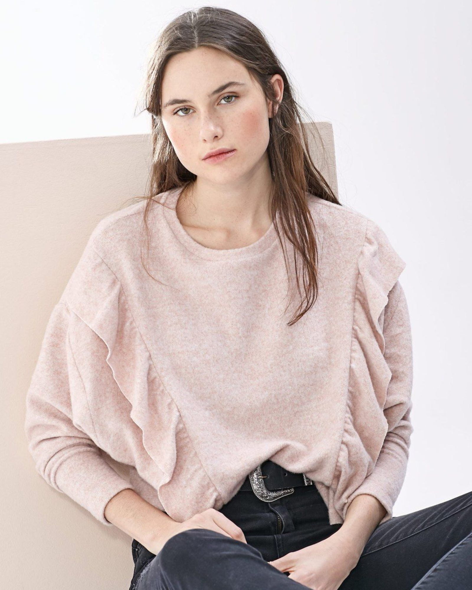 STRADIVARIUS - Batwing sleeve Top with Frill Detail