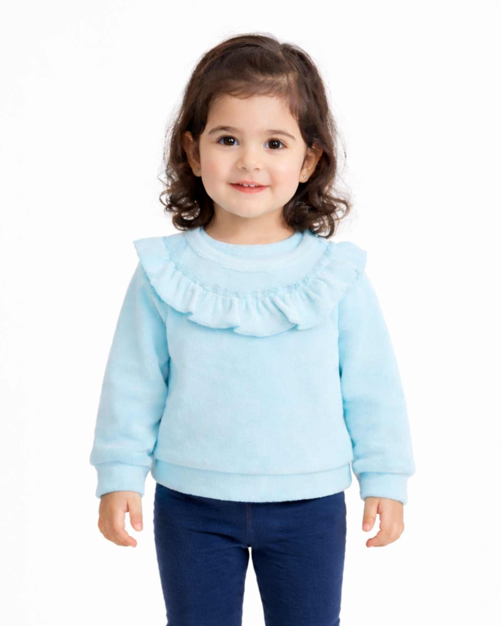 FIRST IMPRESSIONS - Toddler Girls Velour Ruffle Sweatshirt