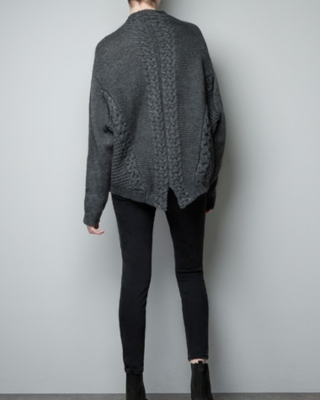 ZARA - Charcoal Cable Knit Sweater