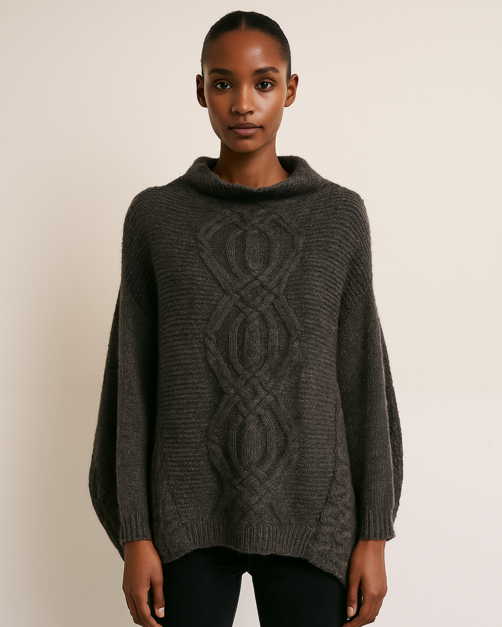 ZARA - Charcoal Cable Knit Sweater