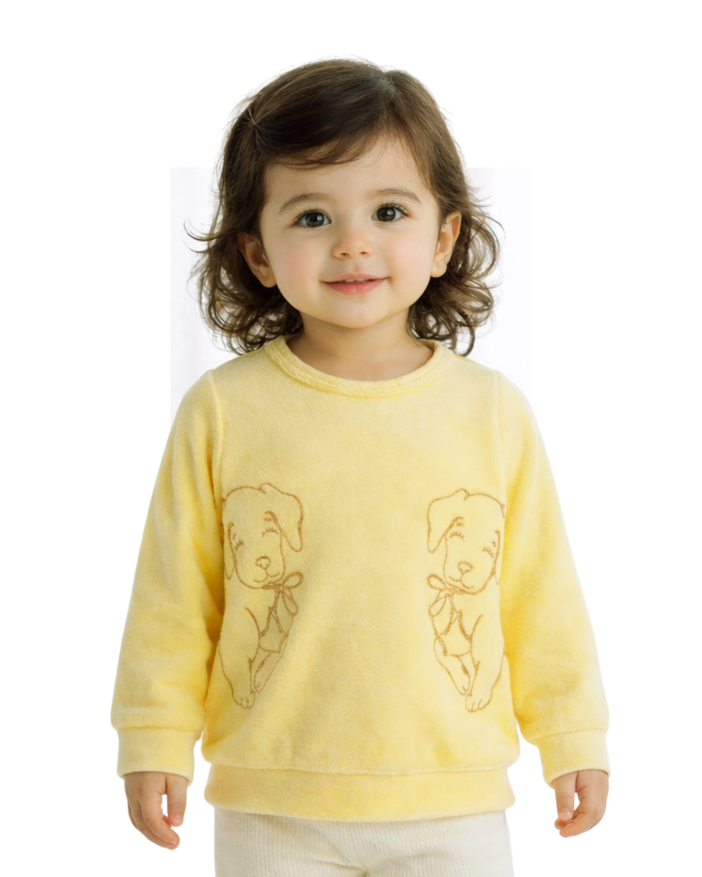 FIRST IMPRESSIONS - Baby Girls Puppies Velour Shirt