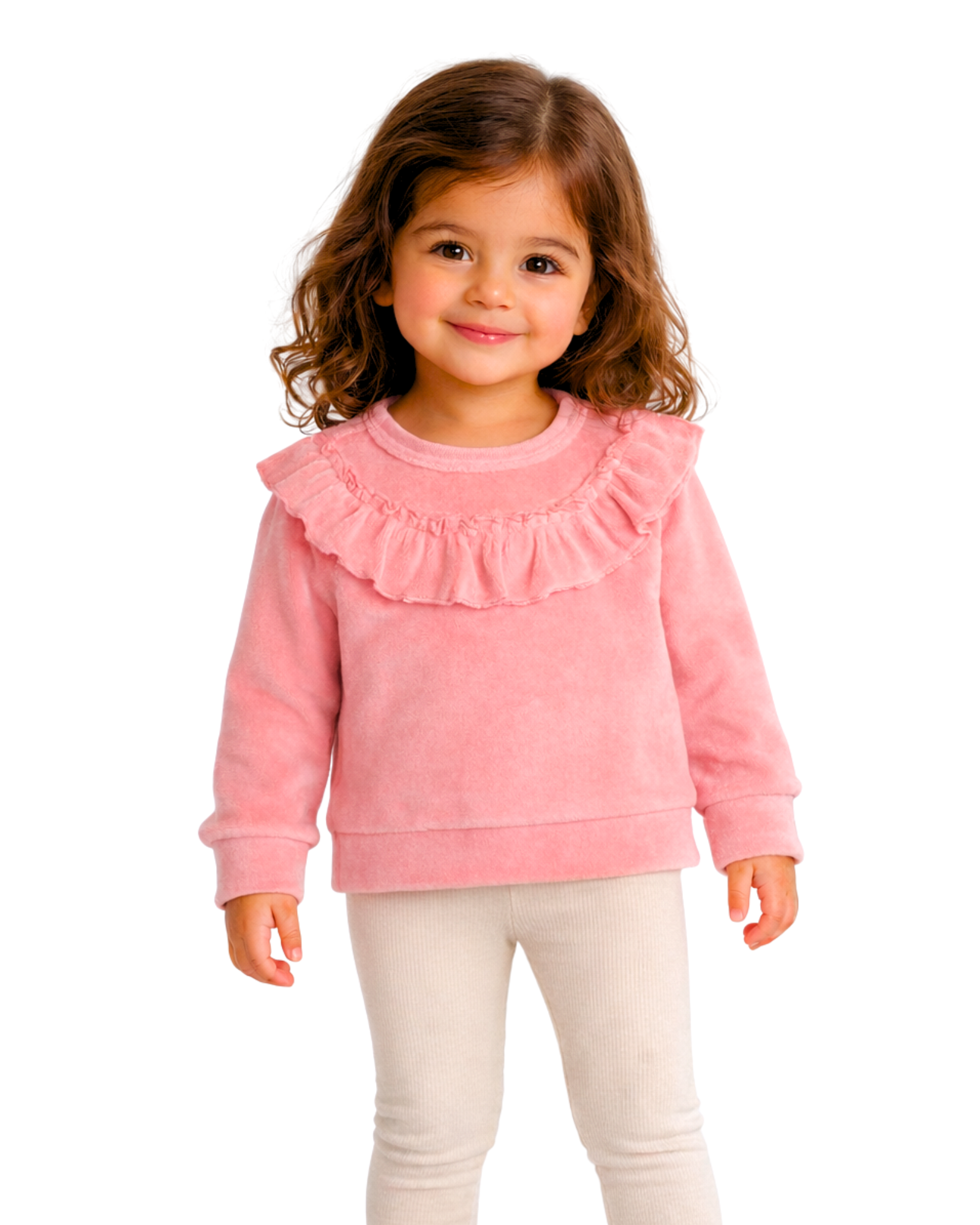 FIRST IMPRESSIONS - Baby Girls Velour Ruffle Sweatshirt