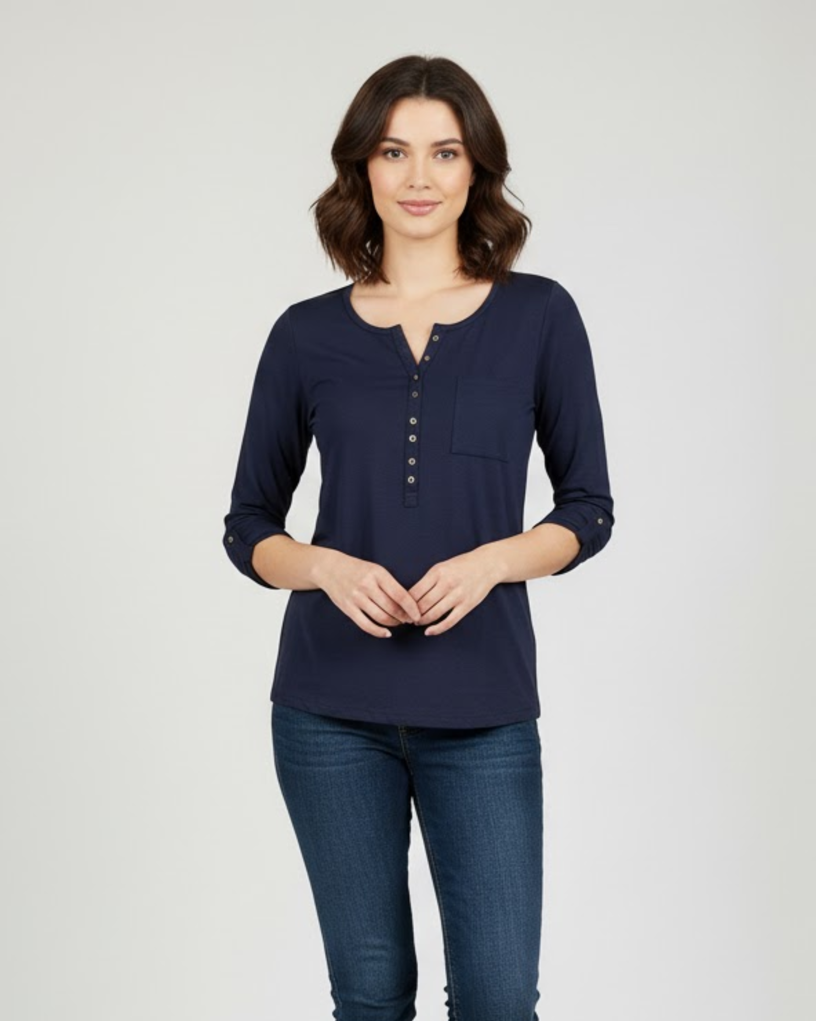 BSKGIRL - 3/4 Sleeves Lightweight Top