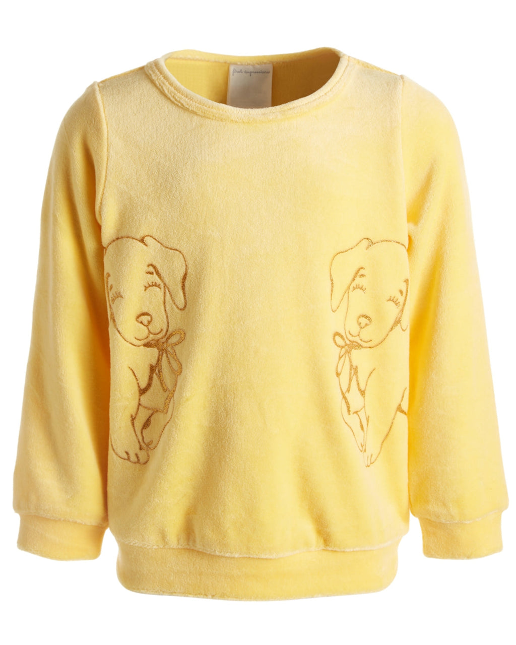 FIRST IMPRESSIONS - Baby Girls Puppies Velour Shirt