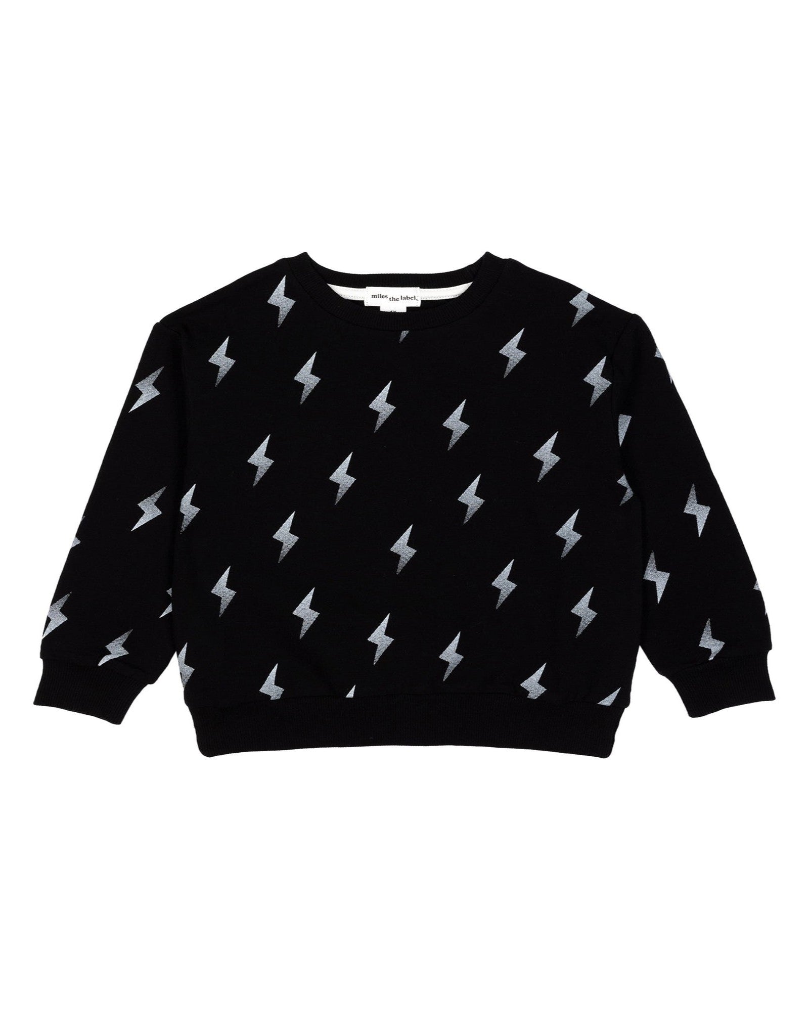 MILES THE LABEL - Lightning Bolts Print Knit Sweatshirt Boy's