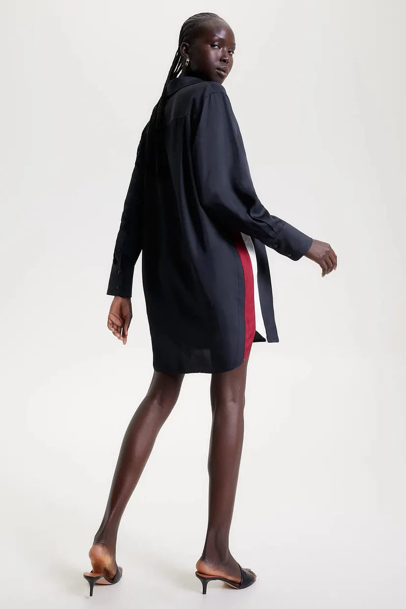 TOMMY HILFIGER - Pieced Stripe Short Shirt Dress