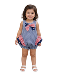 BONNIE BABY - Baby Girls Sleeveless Bubble Romper with Bow