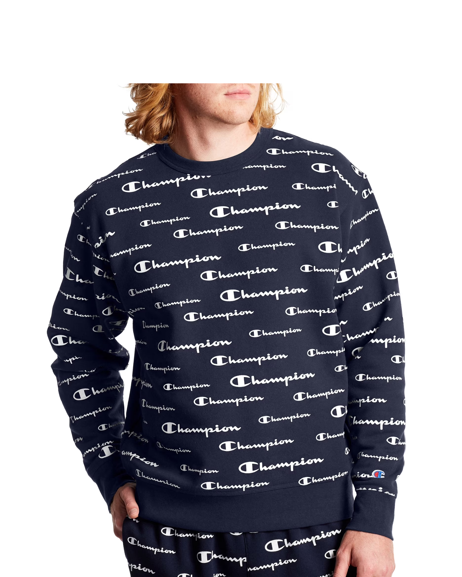 CHAMPION - Boy's Shadow Logo Crew Sweatshirt