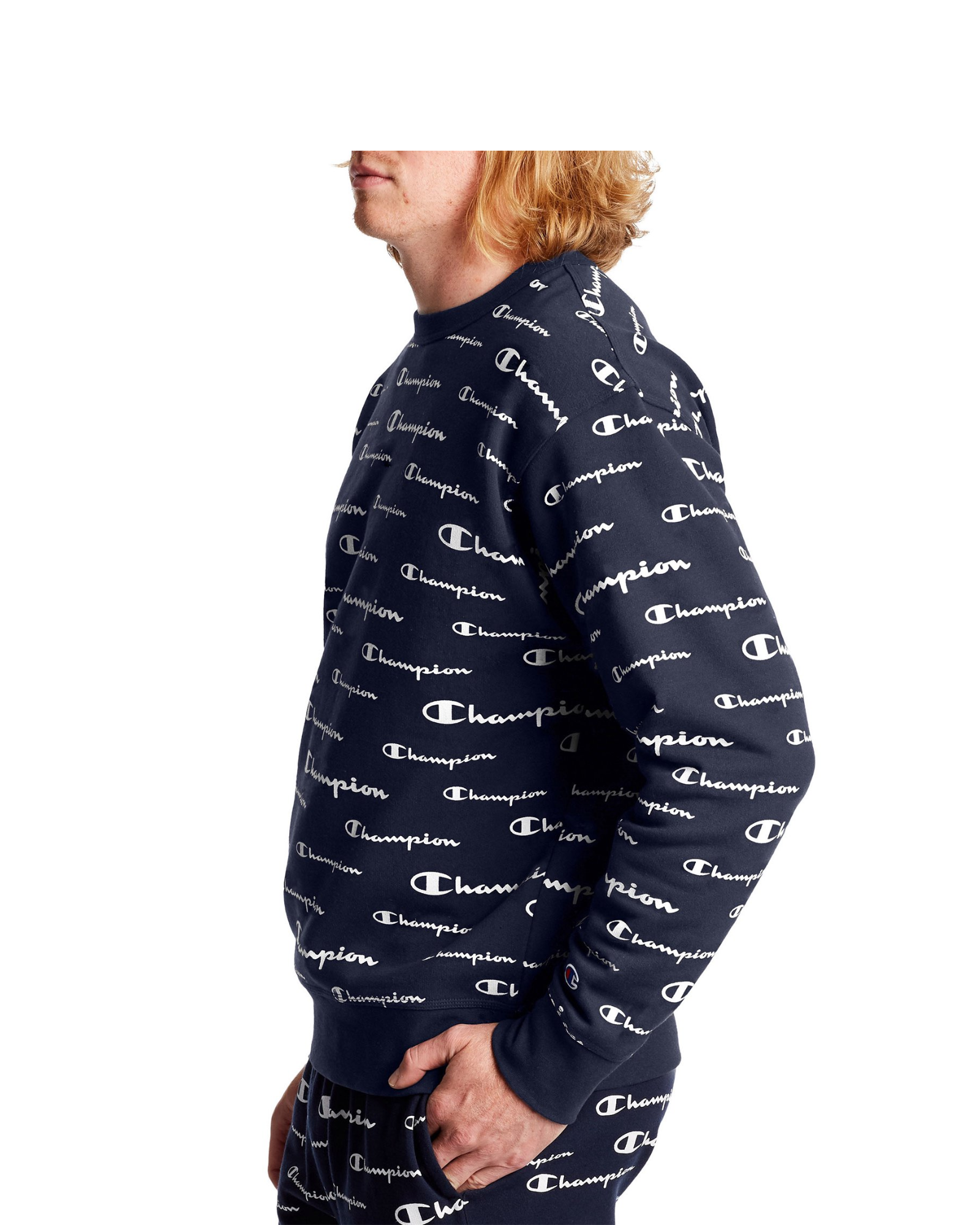 CHAMPION - Boy's Shadow Logo Crew Sweatshirt