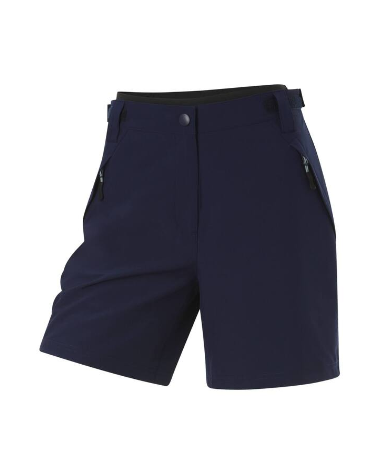 Navy blue shorts on a white background