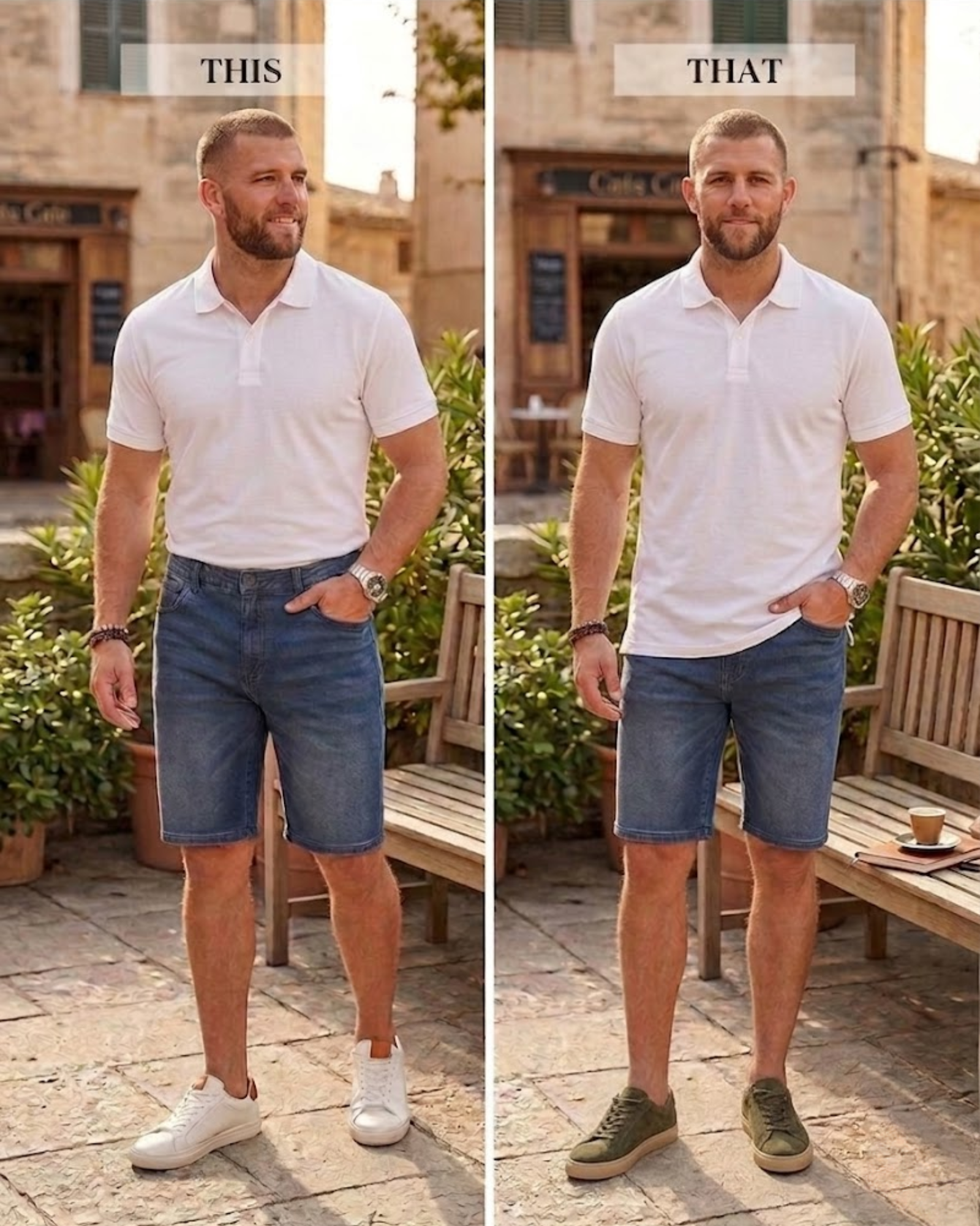 LIVERGY - Men’s Regular Fit Sweat Denim Shorts