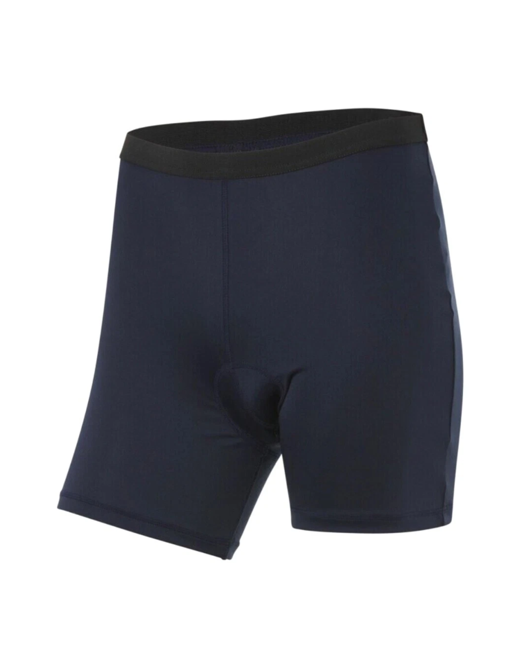 Black athletic shorts on a white background