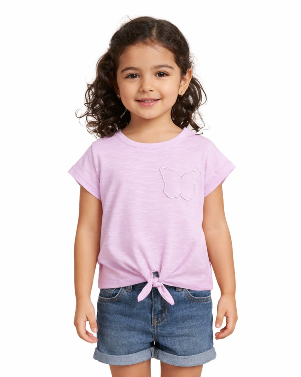 EPIC THREADS - Toddler Girls Butterfly Pocket Tie Front T-shirt