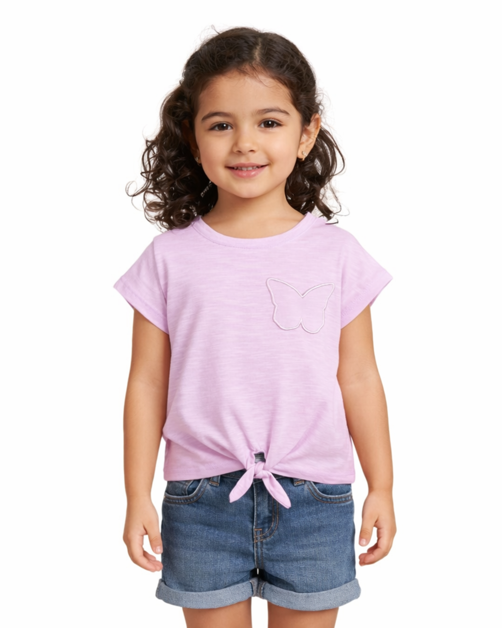 EPIC THREADS - Toddler Girls Butterfly Pocket Tie Front T-shirt
