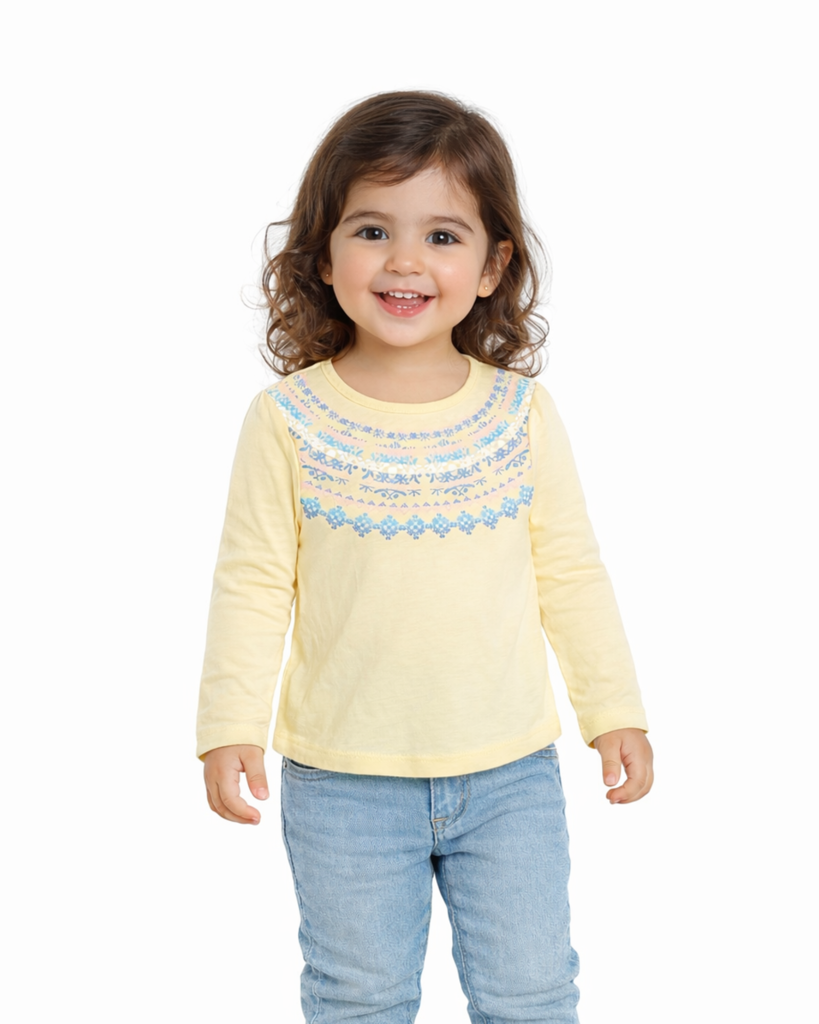 EPIC THREADS - Toddler Girls Fair Isle Neckline T-shirt