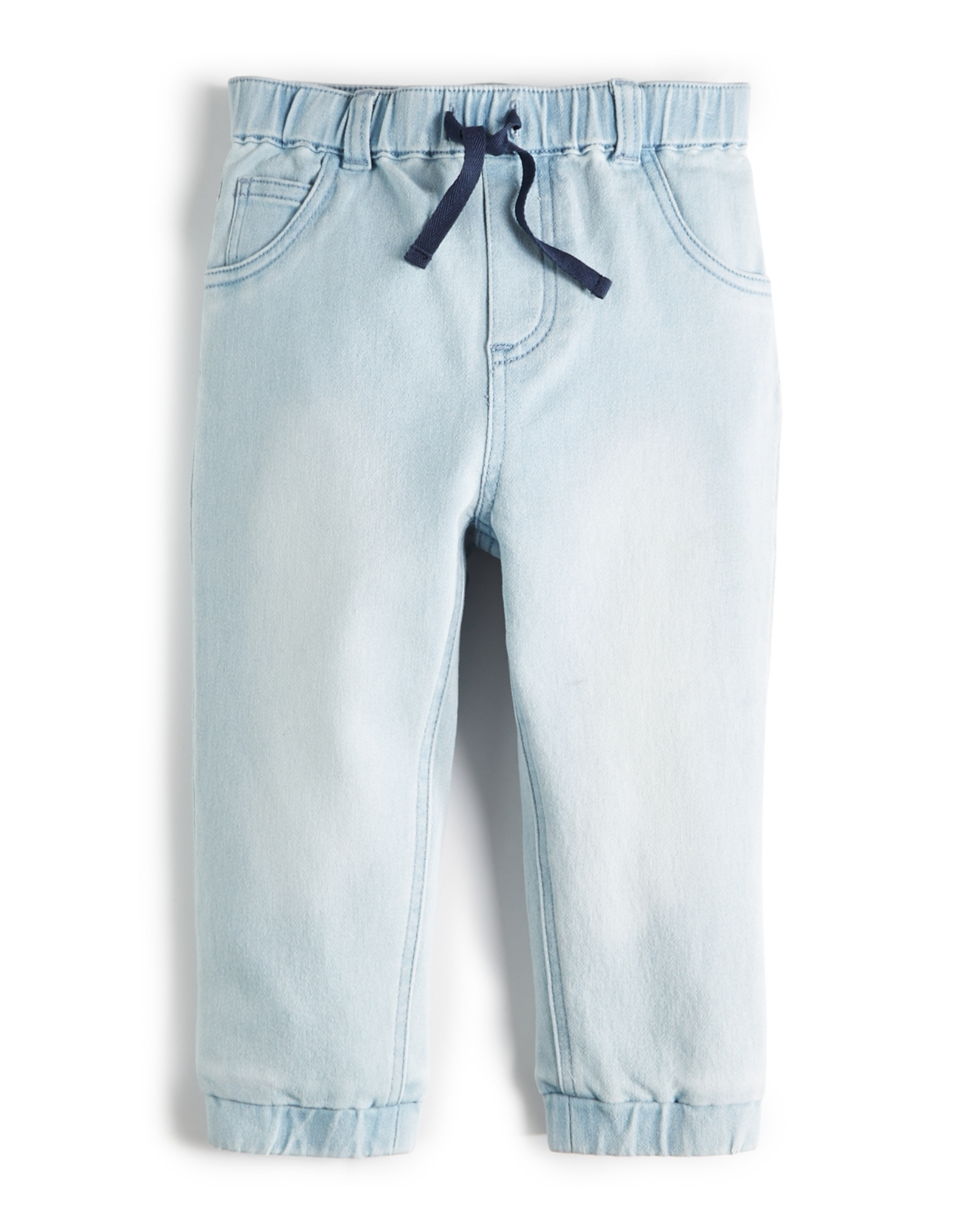 FIRST IMPRESSION - Baby Boys Light-Wash Denim Jogger Pants