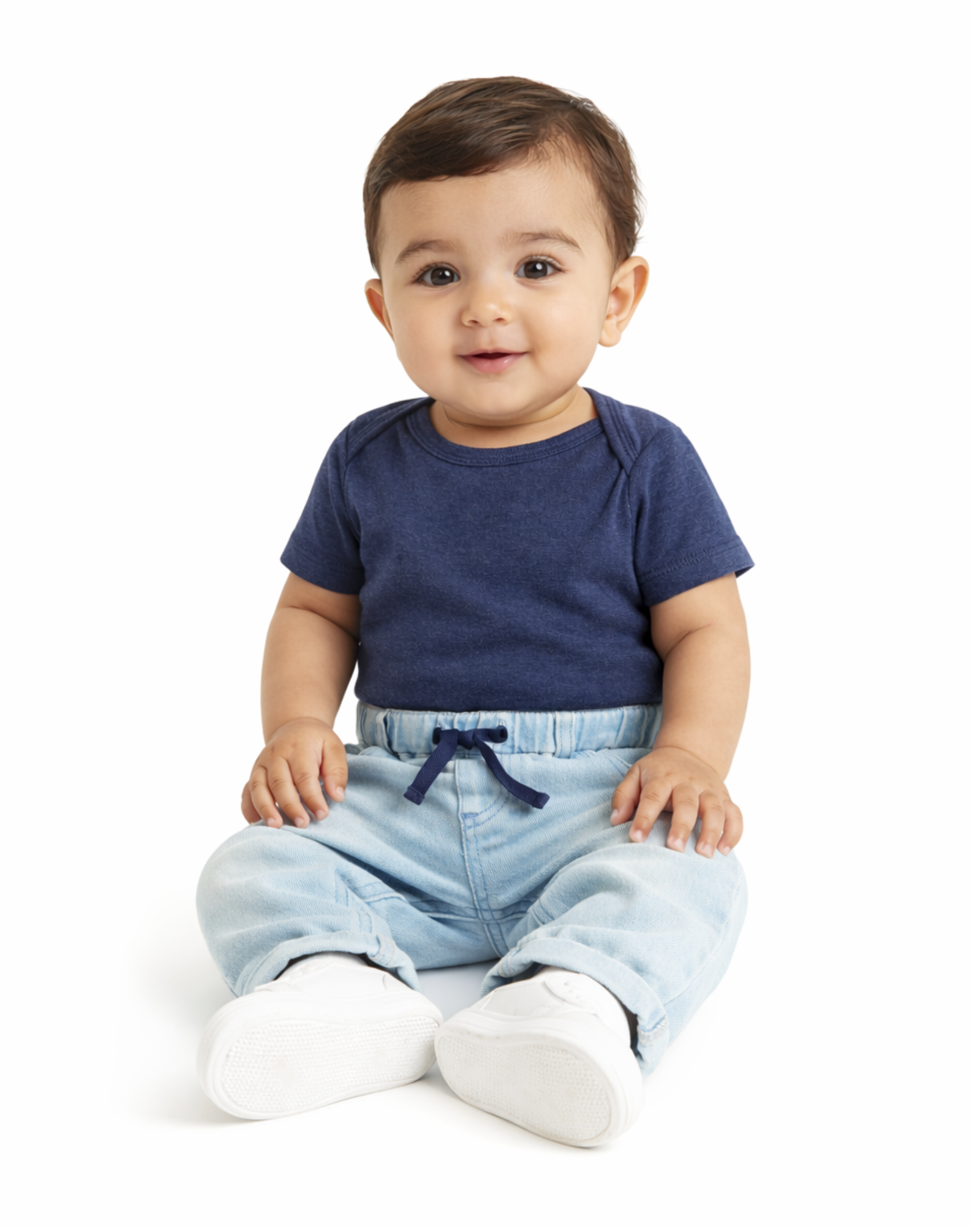 FIRST IMPRESSION - Baby Boys Light-Wash Denim Jogger Pants