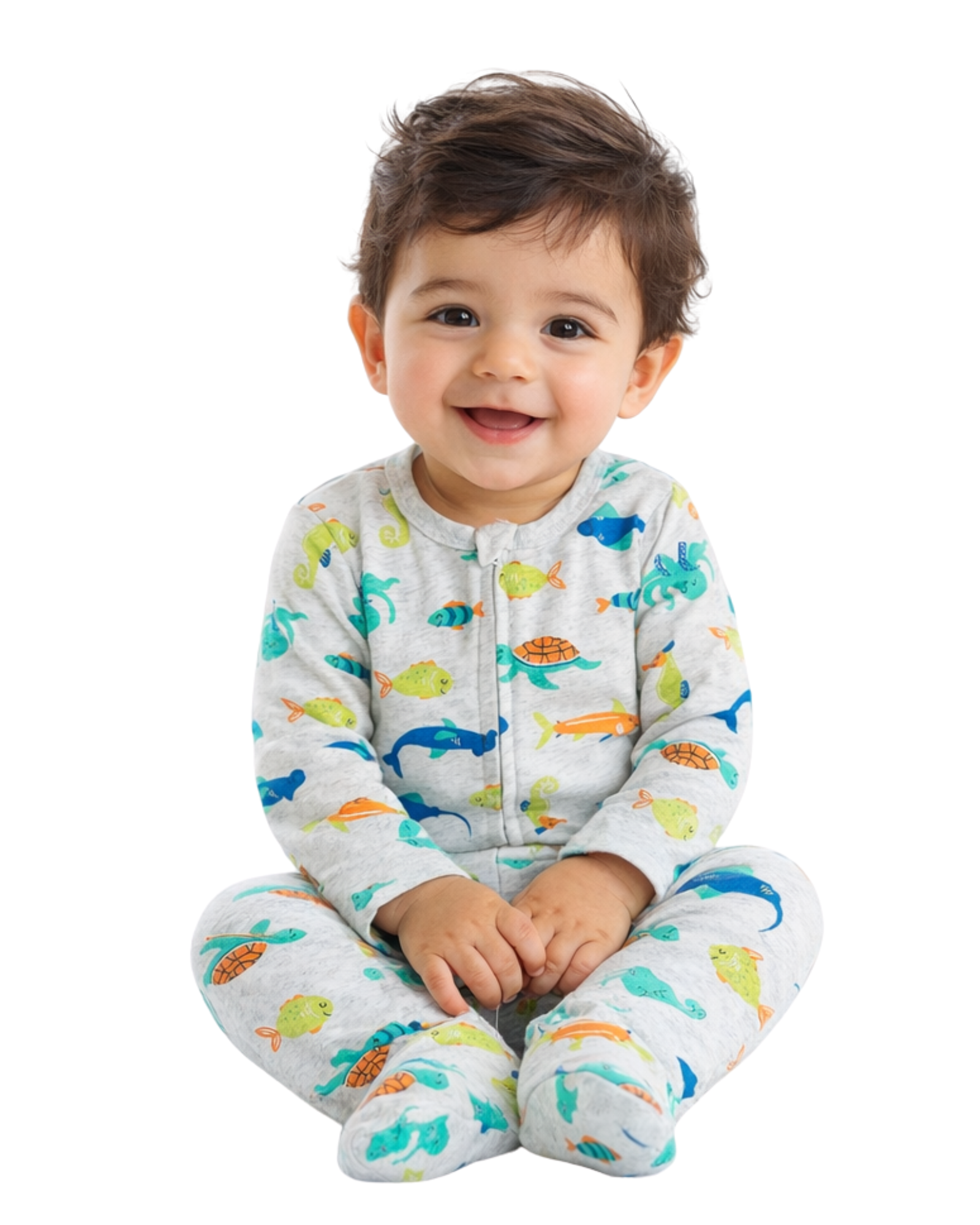 FIRST IMPRESSIONS - Baby Boys 2 Coveralls - Ocean-Themed Print