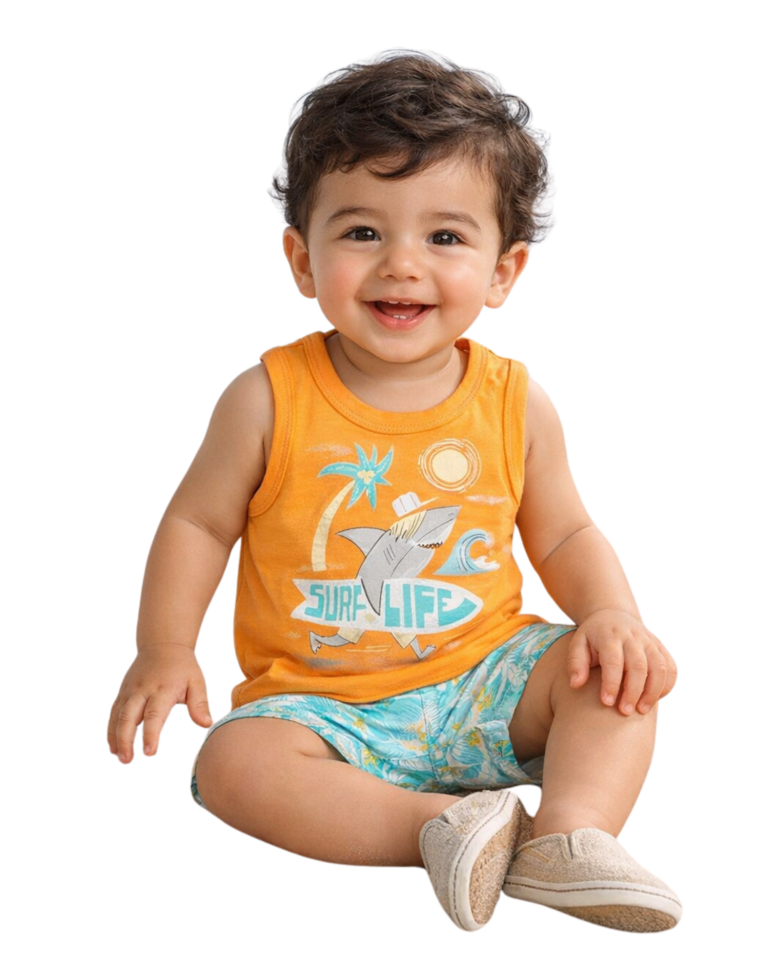 FIRST IMPRESSIONS -  Baby Boys Surf Life-Graphic Tee