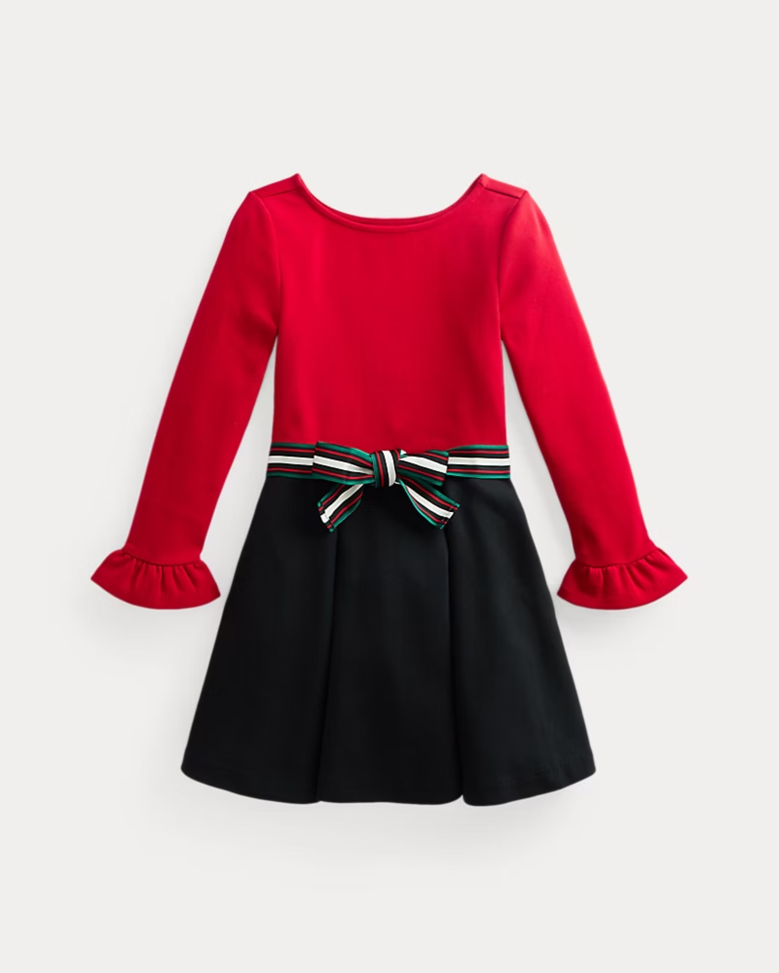 POLO RALPH LAUREN -Toddler Girls Two-Tone Stretch Ponte Dress