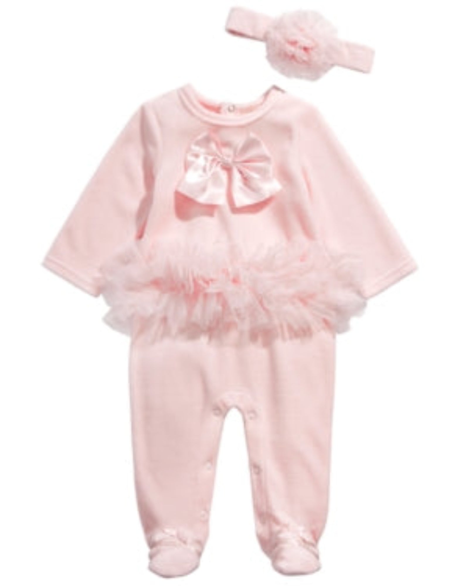 FIRST IMPRESSIONS - Baby Girl Ballerina Coverall with Matching Headband