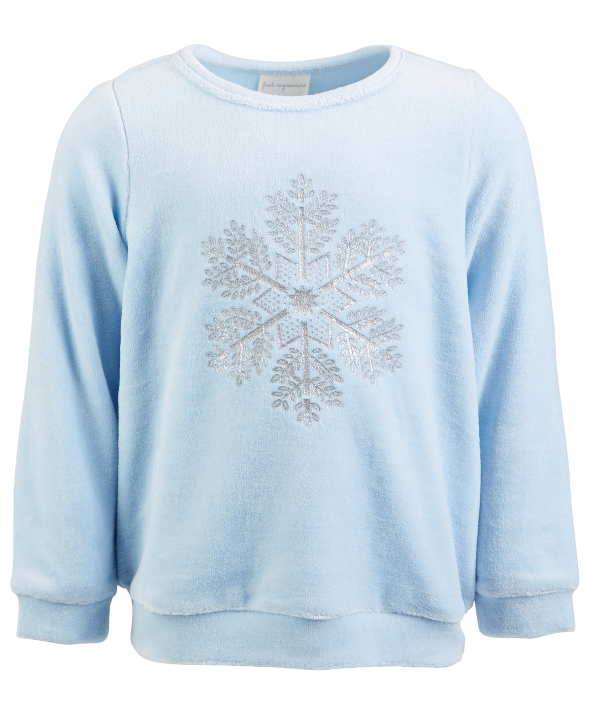 First Impressions - Toddler Girls Velour Snowflake Top