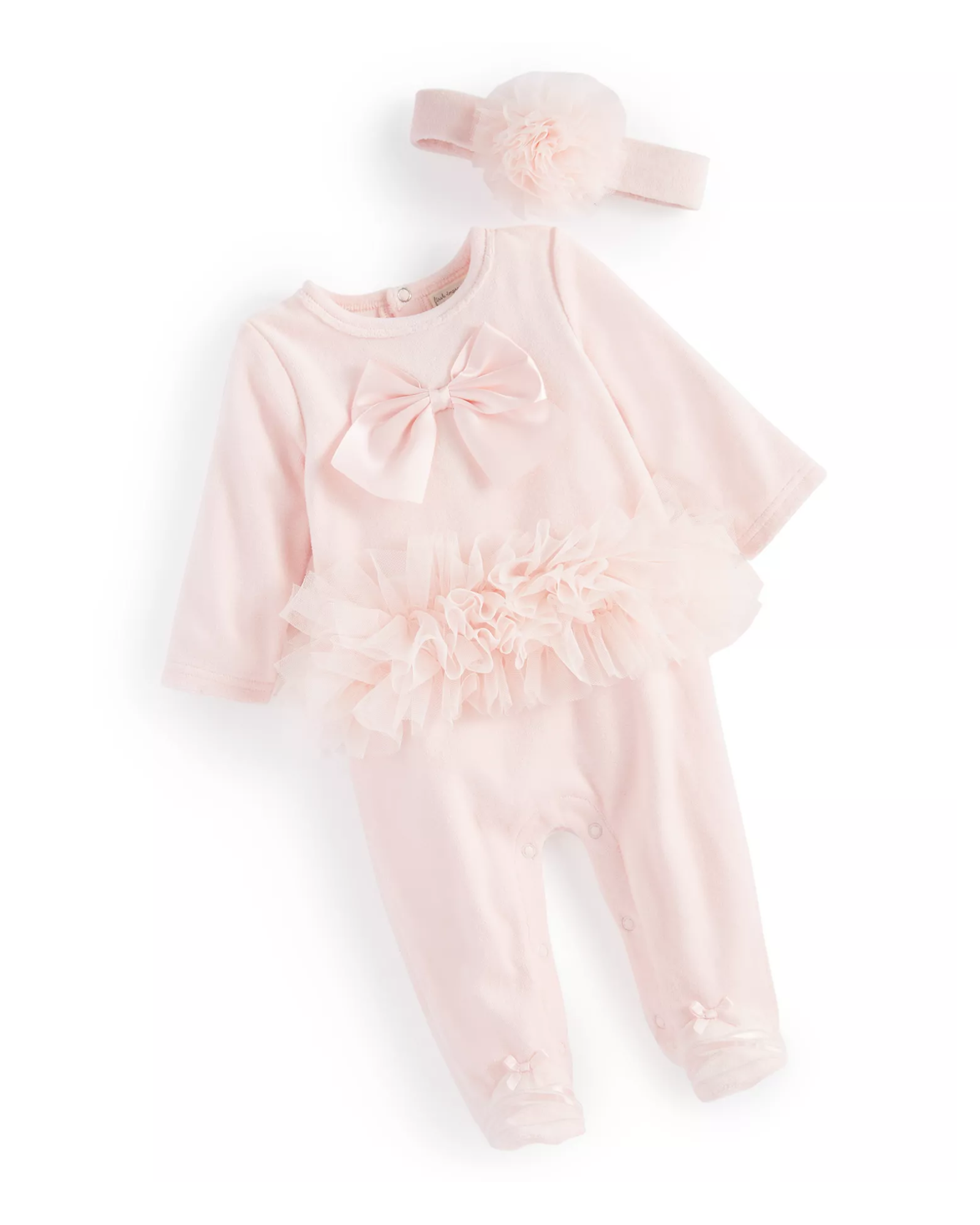 FIRST IMPRESSIONS - Baby Girl Ballerina Coverall with Matching Headband