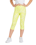 ID IDEOLOGY - Big Girls Geo-Print Capri Leggings Yellow