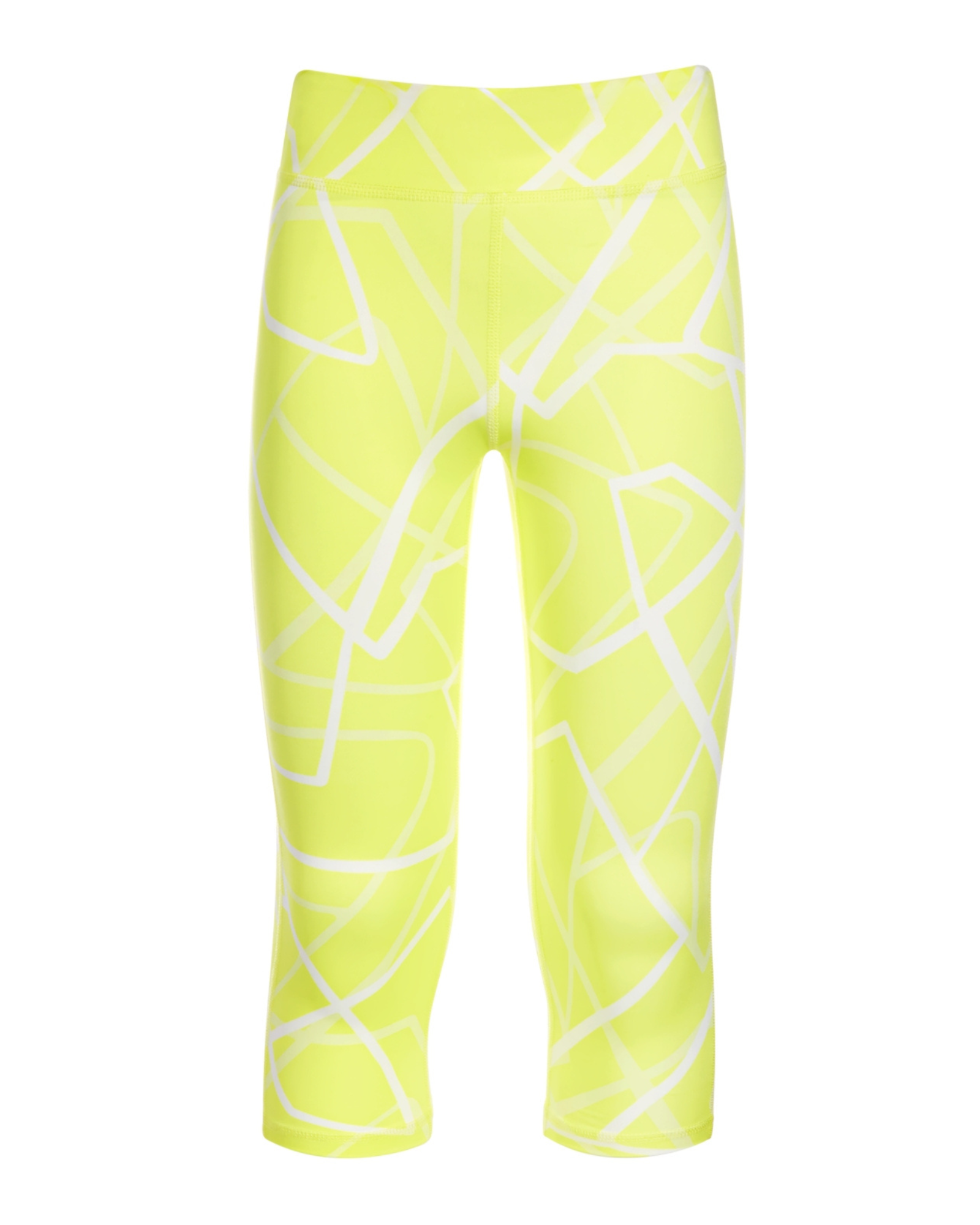 ID IDEOLOGY - Big Girls Geo-Print Capri Leggings Yellow