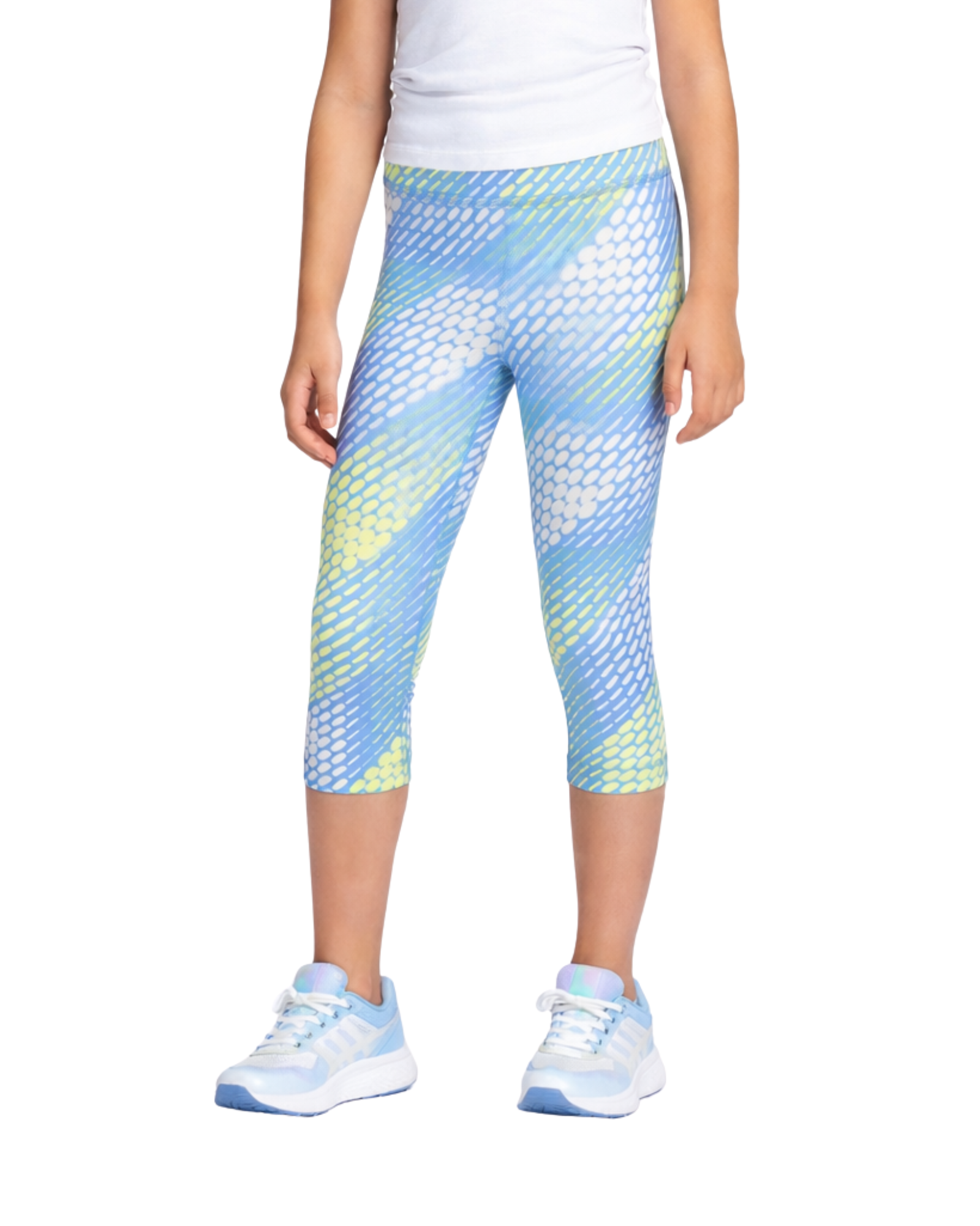 ID IDEOLOGY - Big Girls Geo-Print Capri Leggings Blue