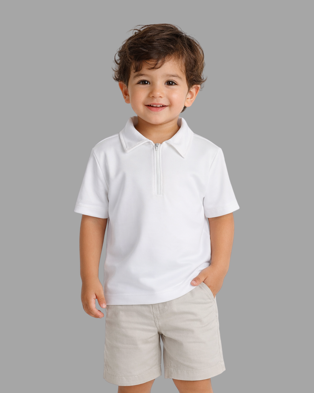 ID IDEOLOGY - Little Boys Polo White