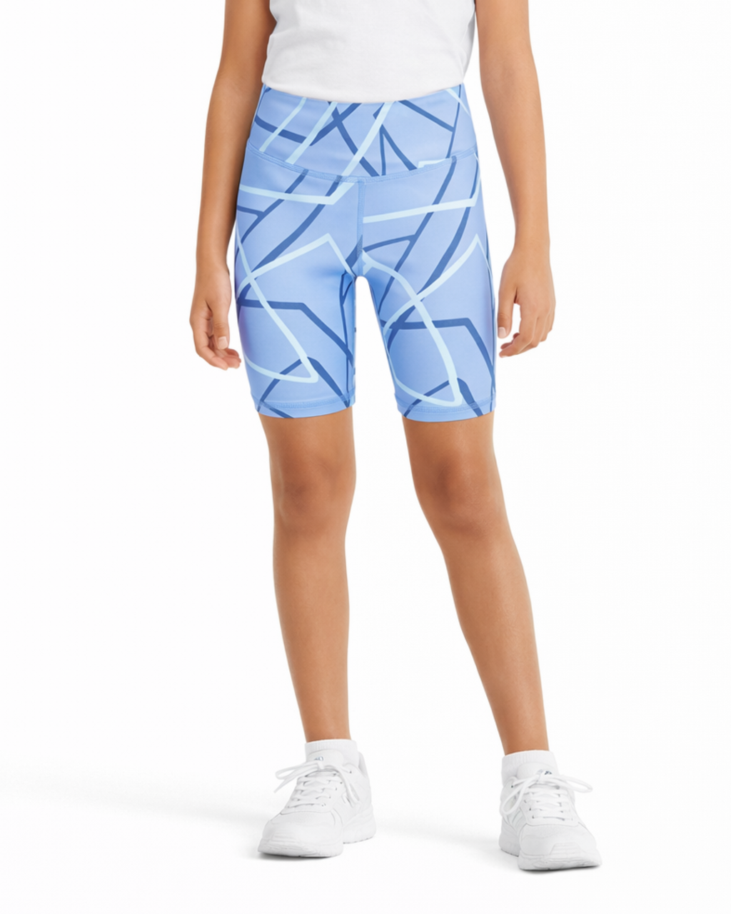ID IDEOLOGY - Big Girls Geo-Print Bicycle Shorts