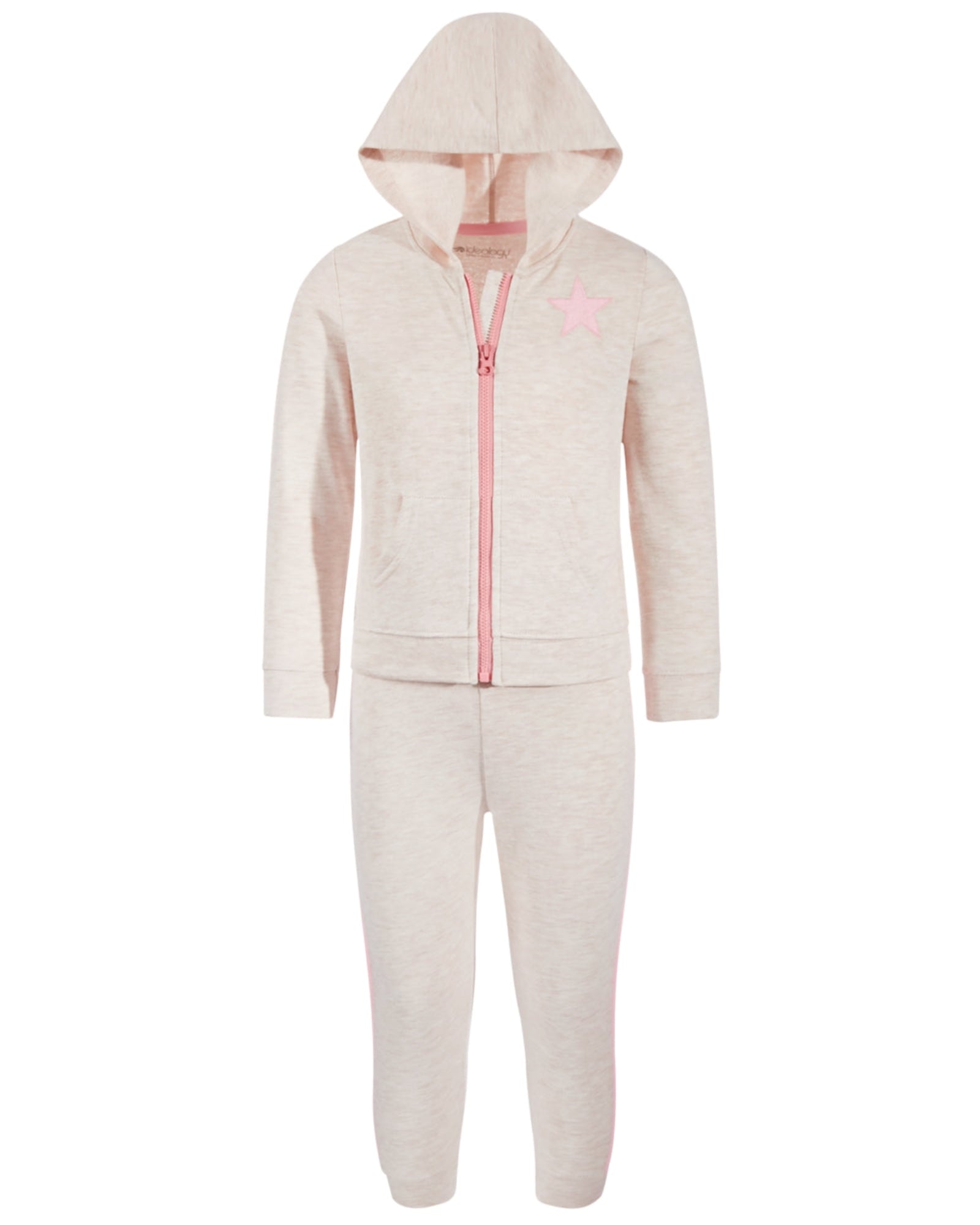 ID Ideology - Toddler & Little Girls 2-Pc. Star Hooded Zipper Jacket & Pants