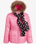 S ROTHSCHILD & CO - Girls Puffer Pink Coat and Scarf set