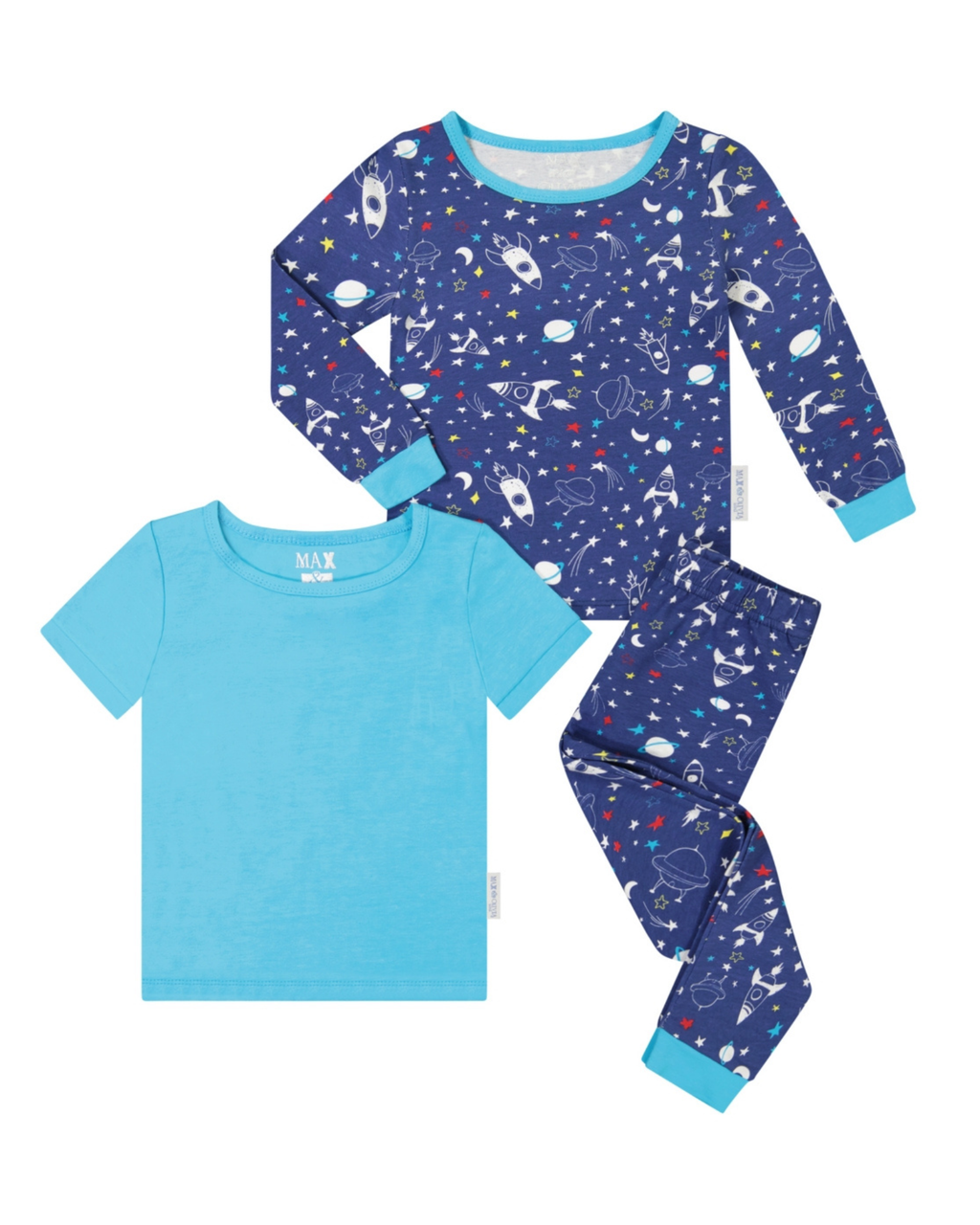 MAX & OLIVIA - Boys All Over Printed 3 Pieces Pajamas