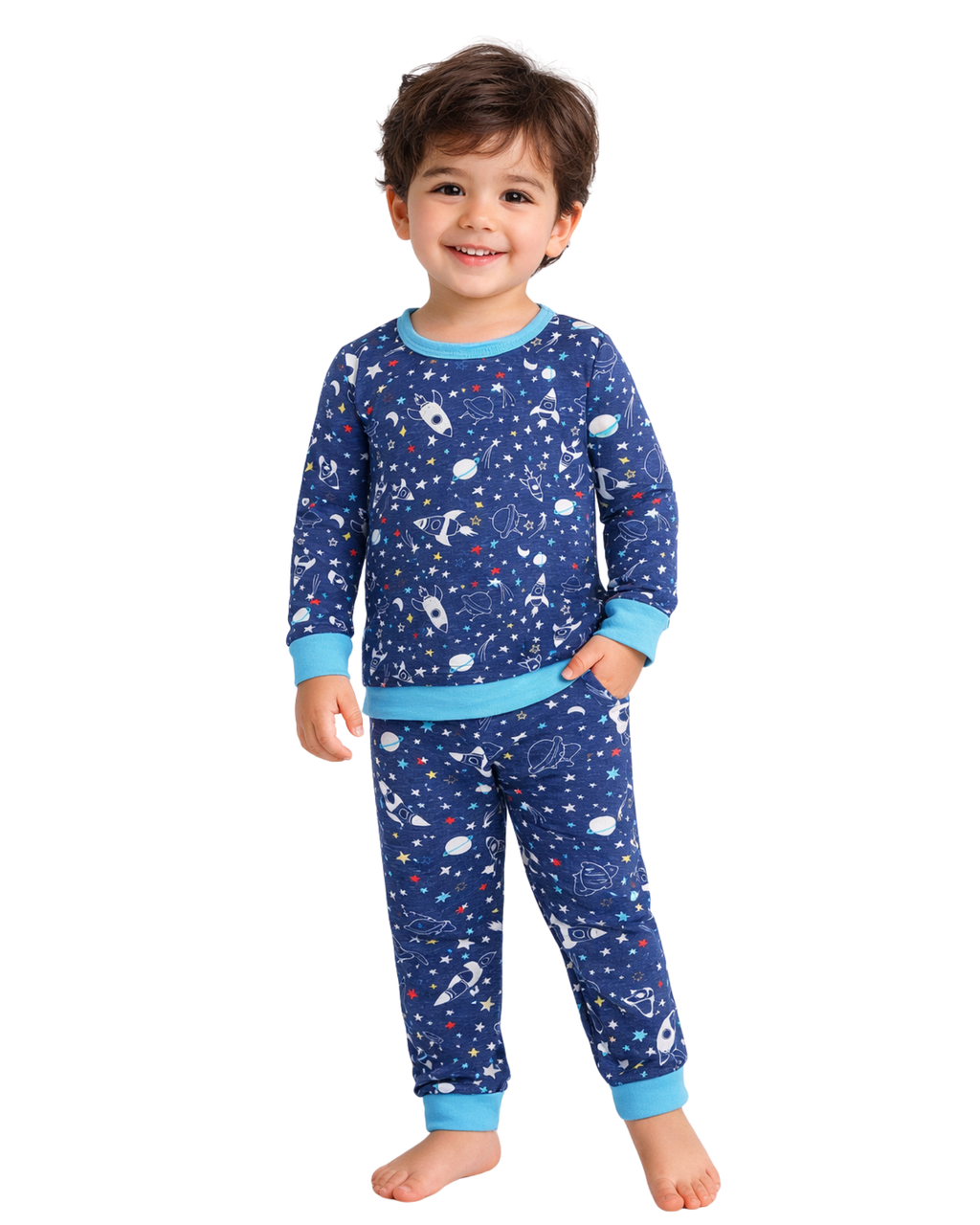MAX & OLIVIA - Boys All Over Printed 3 Pieces Pajamas
