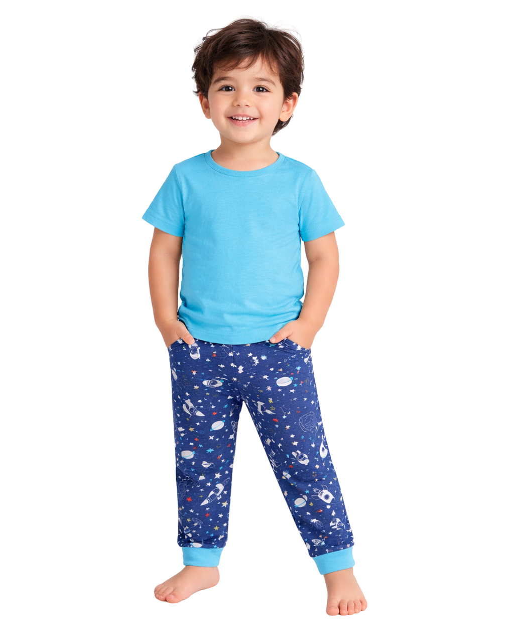 MAX & OLIVIA - Boys All Over Printed 3 Pieces Pajamas