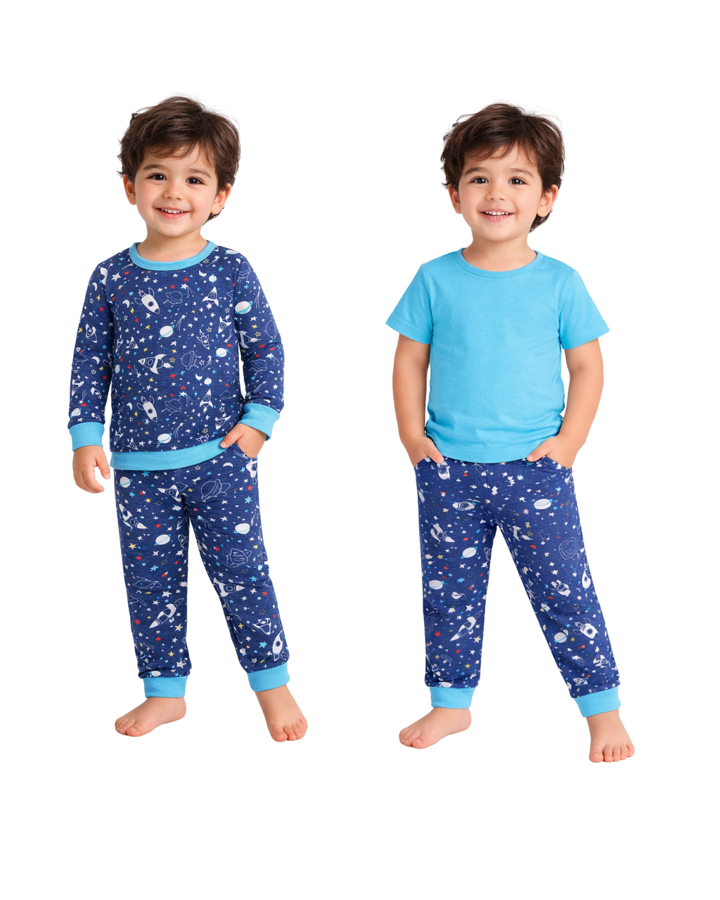 MAX & OLIVIA - Boys All Over Printed 3 Pieces Pajamas