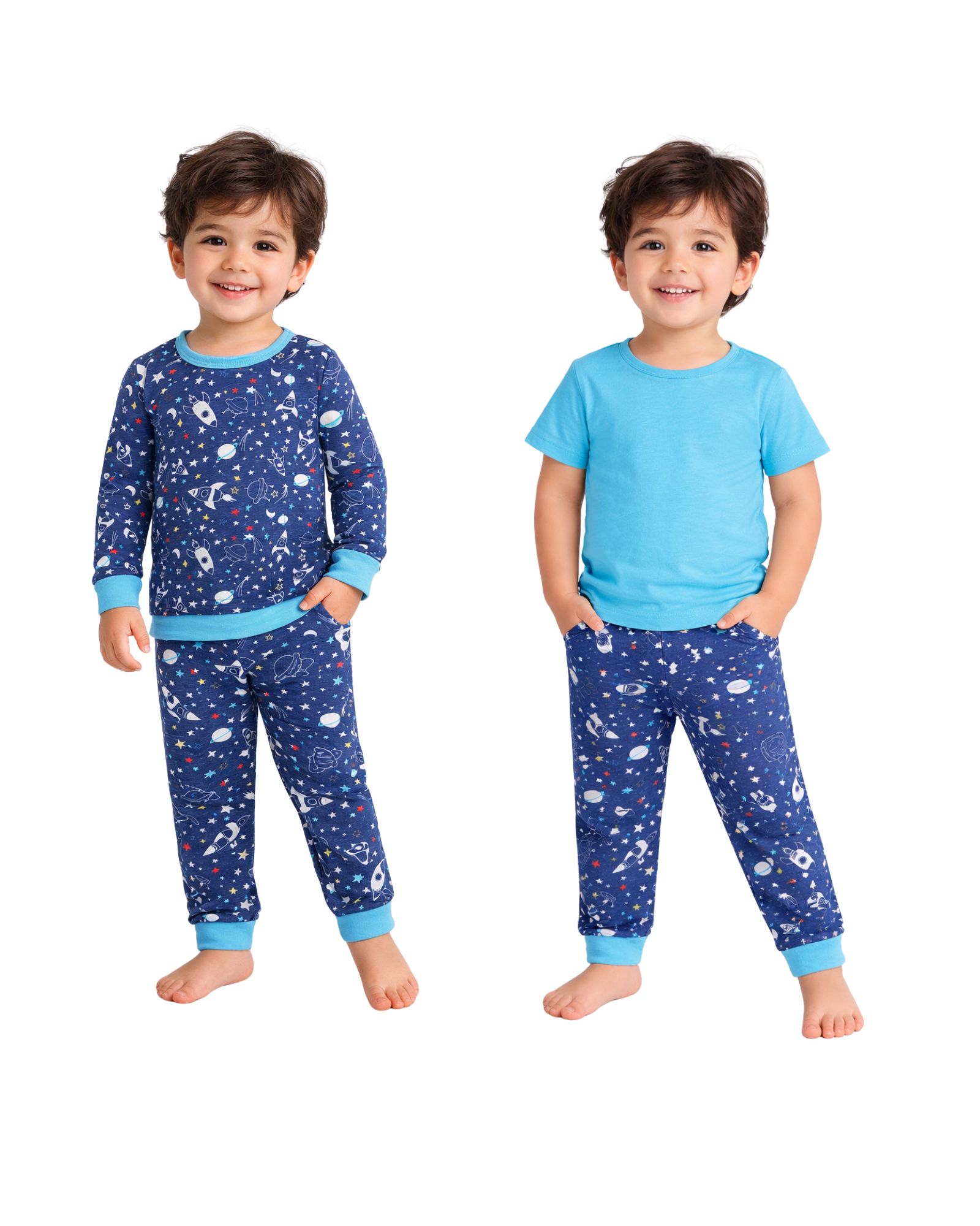 MAX & OLIVIA - Boys All Over Printed 3 Pieces Pajamas