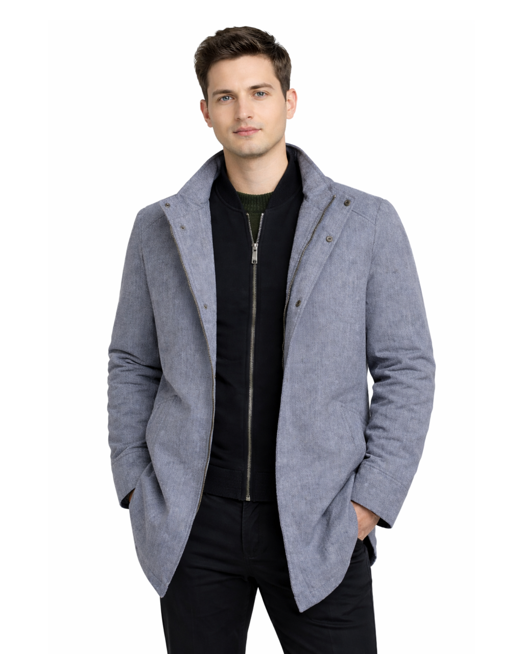 Man wearing original classic winter coat