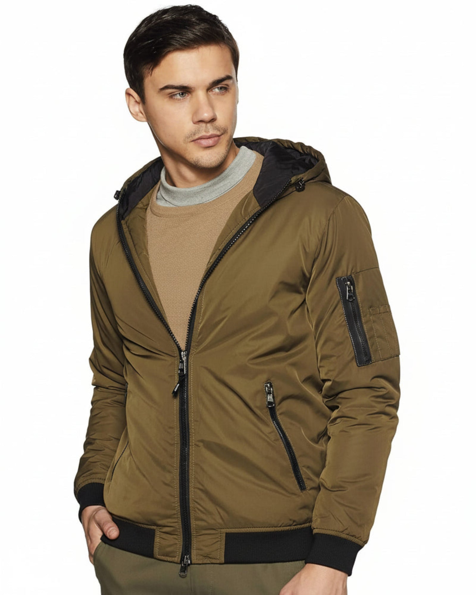 PULL & BEAR - Olive Green Men's Jacket