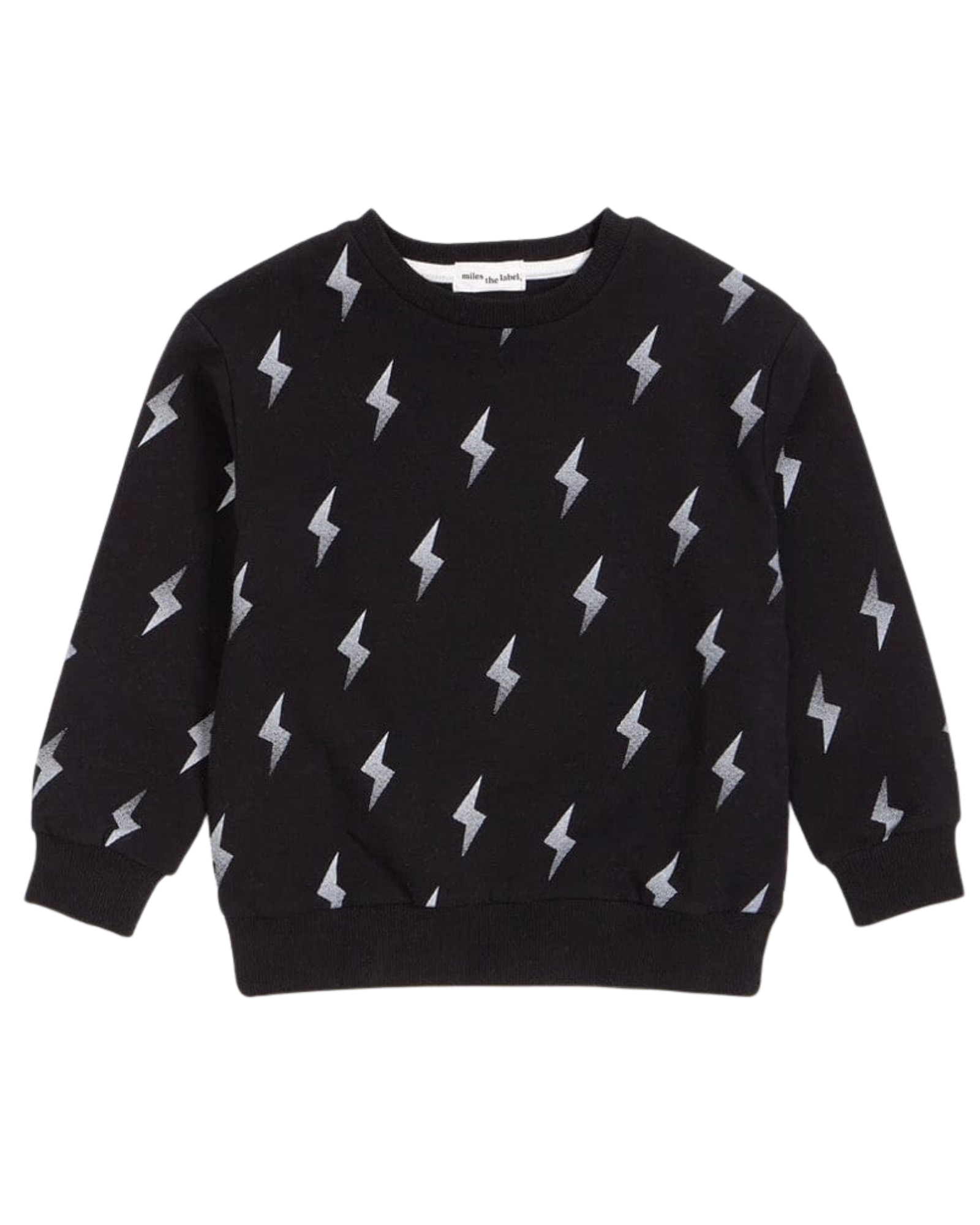 Black sweater with white lightning bolt pattern, Trendy design for Baby boy