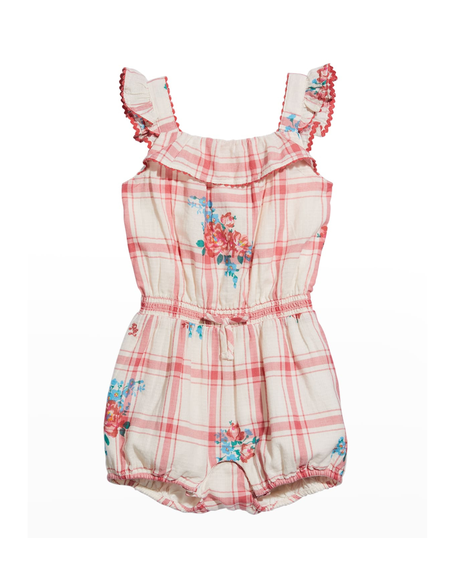 RALPH LAUREN Childrenswear - Baby Girls Plaid & Floral Cotton Dobby Romper