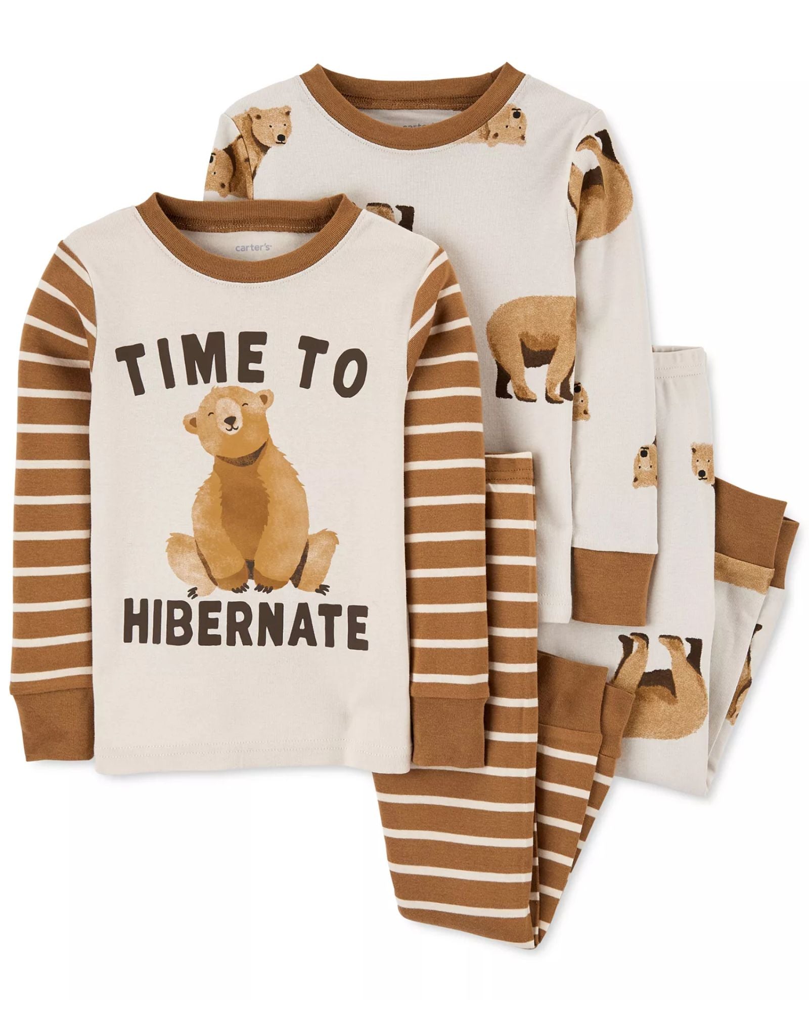 CARTER'S - Toddler Boys Bear Cotton Pajamas Set 4 pieces