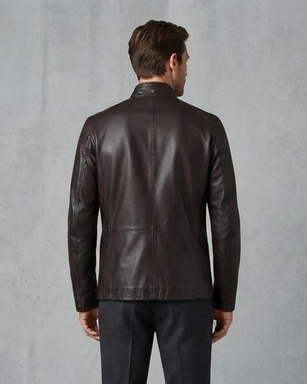 MASSIMO DUTTI - Men’s Dark Brown Premium Sheep Leather Field Jacket (Quilted Lining)