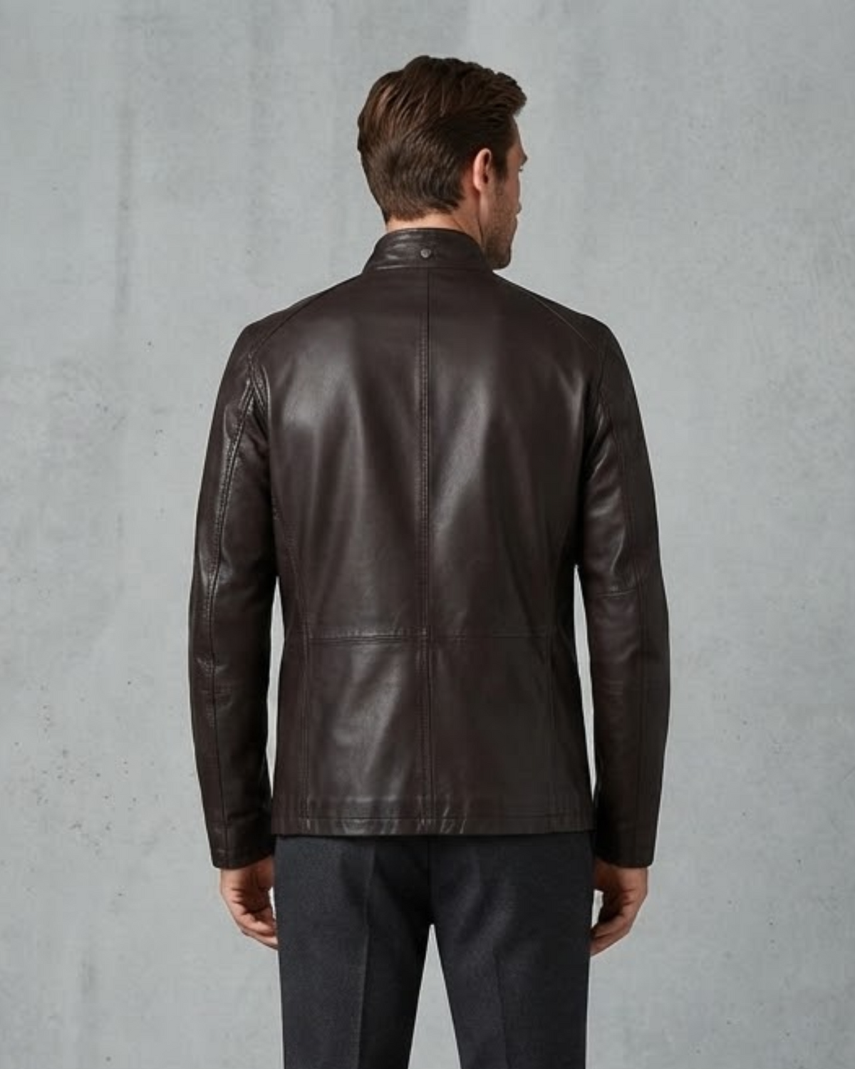 MASSIMO DUTTI - Men’s Dark Brown Premium Sheep Leather Field Jacket (Quilted Lining)